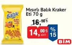 ETİ MISIRLI BALIK KRAKER 70 G